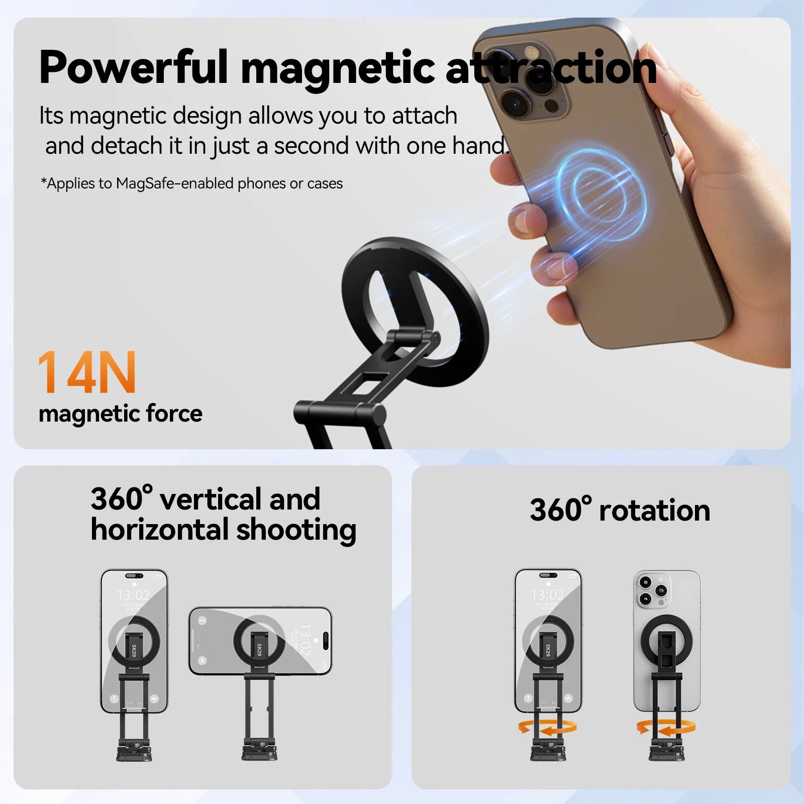 Ulanzi SK29 Magnetic Foldable Phone Stand for Vlogging & Meetings