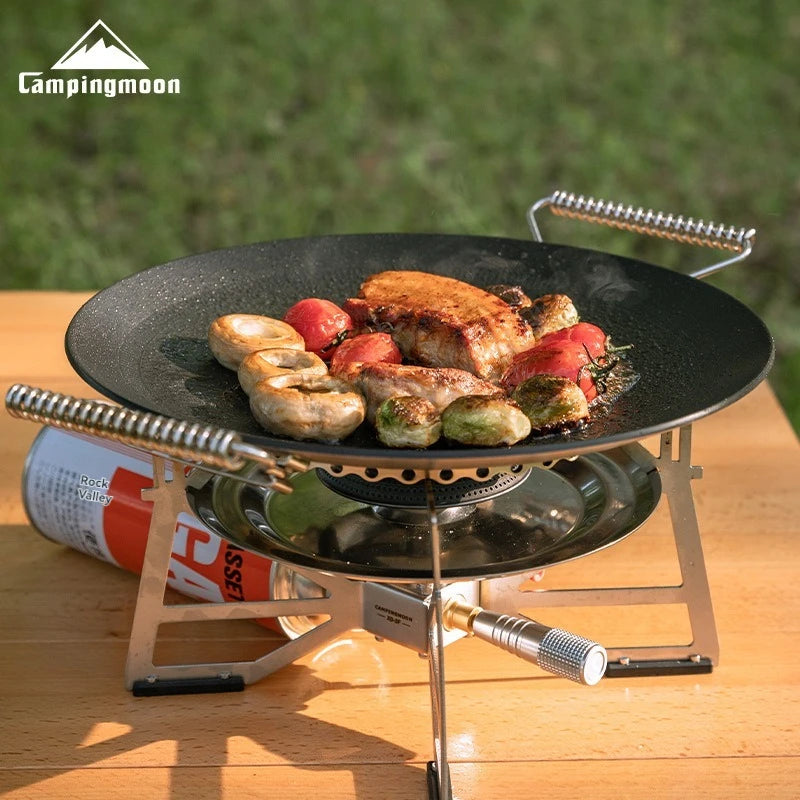 CAMPINGMOON Non-Stick Folding BBQ Baking Tray - Portable & Durable