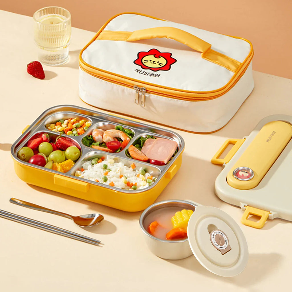 WORTHBUY Eco-Friendly Stainless Steel Bento Box - Microwave Safe