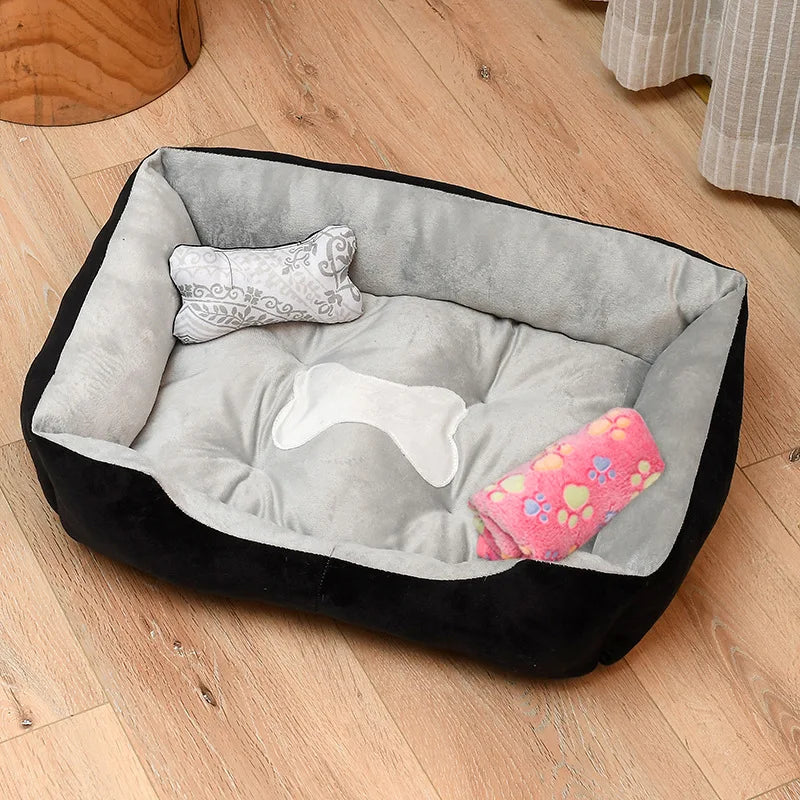 Cozy Square Nest Pet Kennel with Pillow & Blanket for Small Dogs