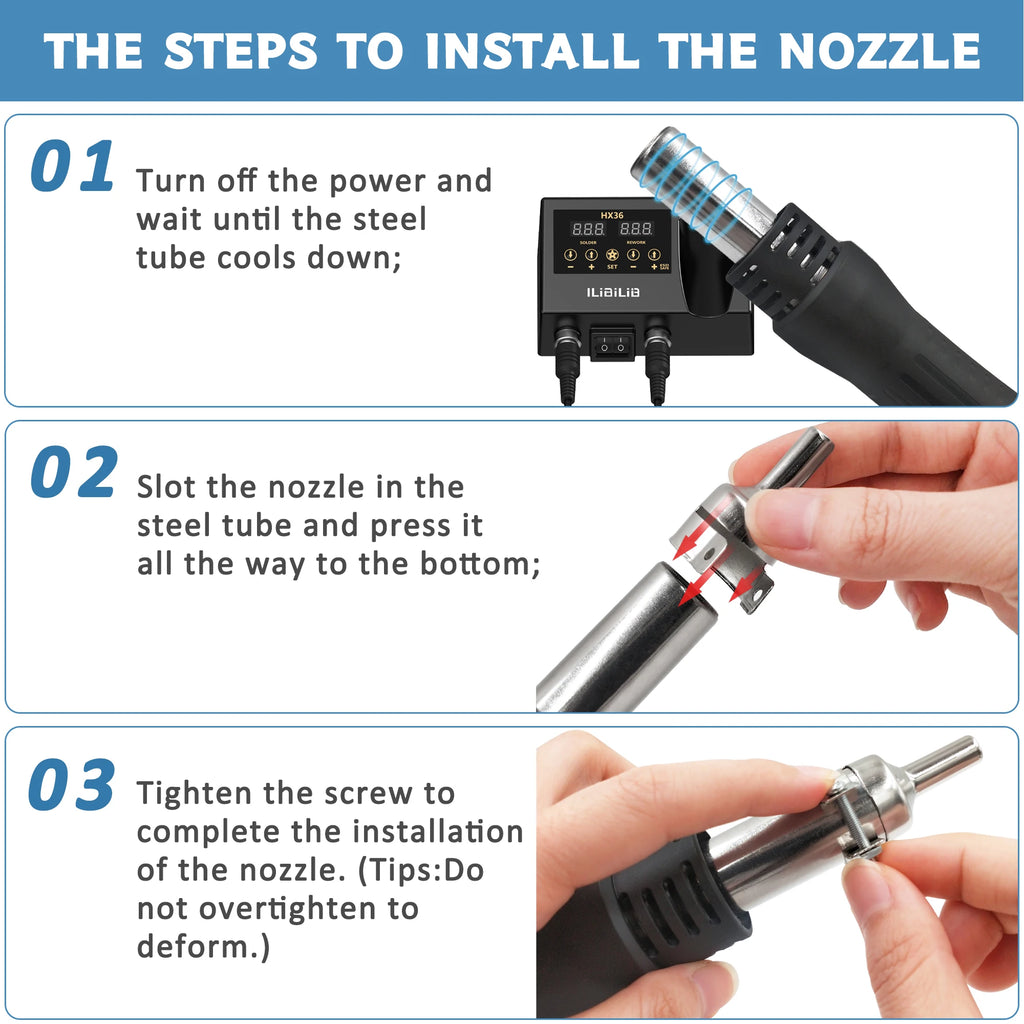 ILIBILIB 2-in-1 Soldering Station with Hot Air Gun for SMD Rework