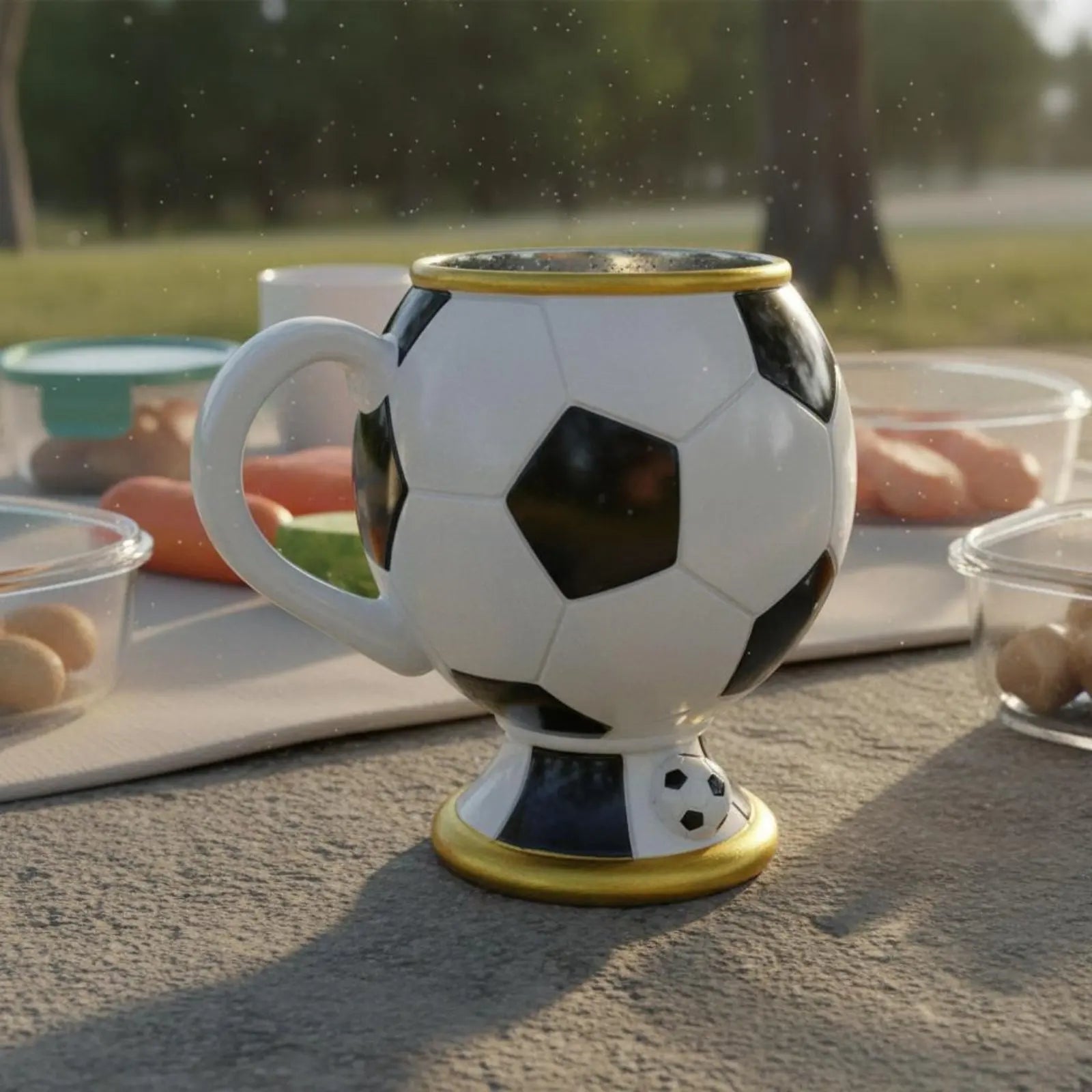 3D Soccer Ball Stainless Steel Mug - Perfect for Football Fans