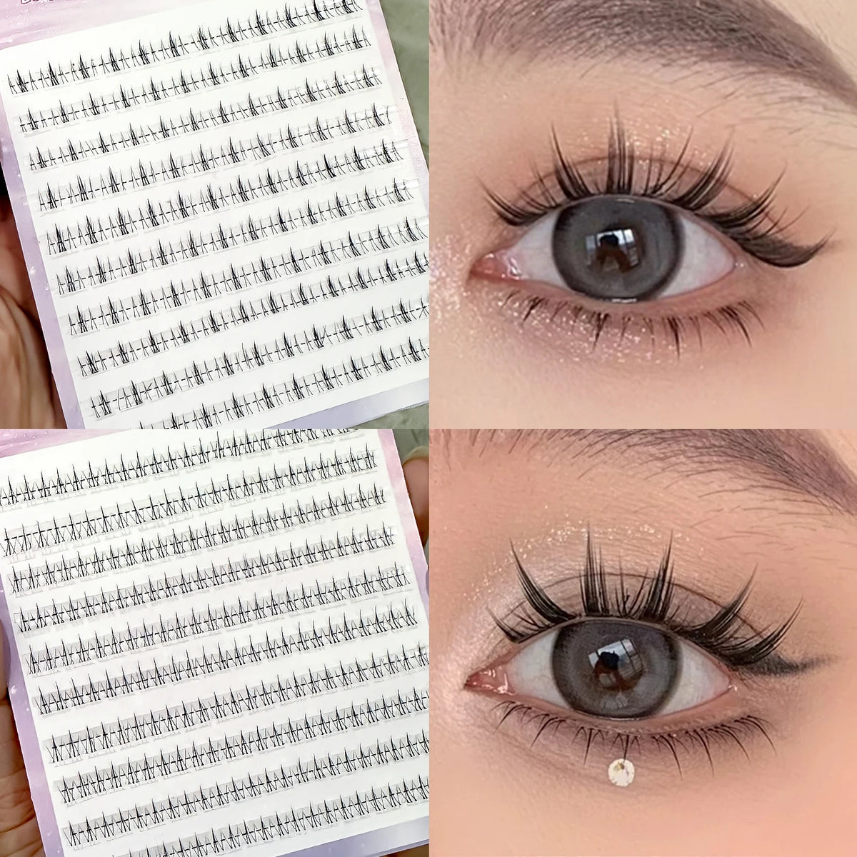 REDSIREN Cluster Lashes - 10 Rows of Natural Look Bottom Lashes