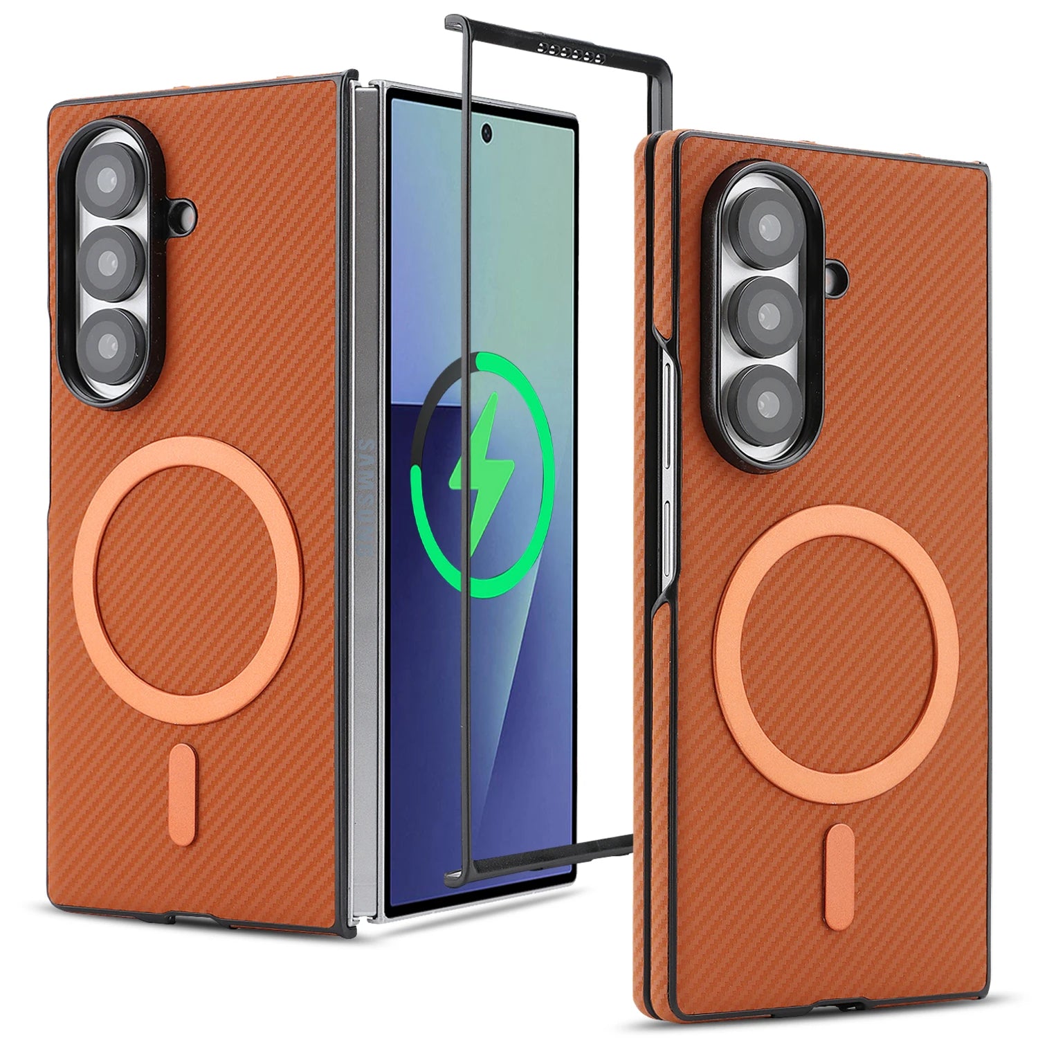 Slim Carbon Fiber Leather Case for Samsung Galaxy Z Fold - Ultra Thin