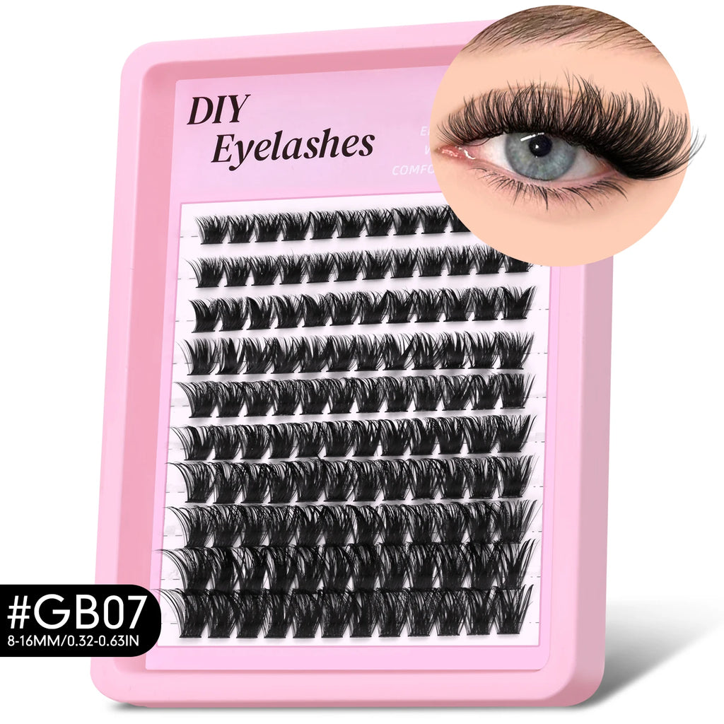 GROINNEYA 510pcs D Curl Fluffy Lashes – 6 Styles, 8-16mm Wispy Extensions