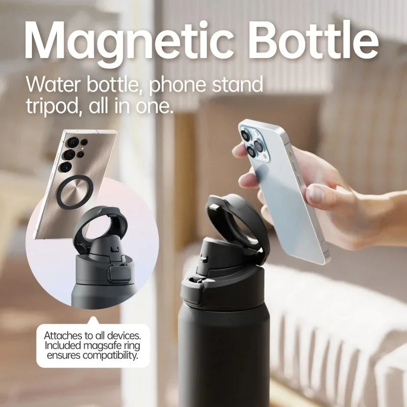 FEIJIAN Insulated Stainless Steel Sports Water Bottle with Phone Holder