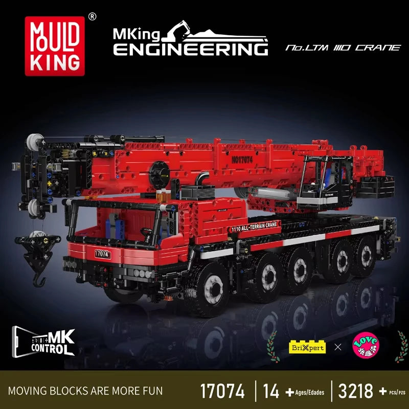 MOULD KING 3218Pcs Remote Control Mobile Crane Building Blocks Toy
