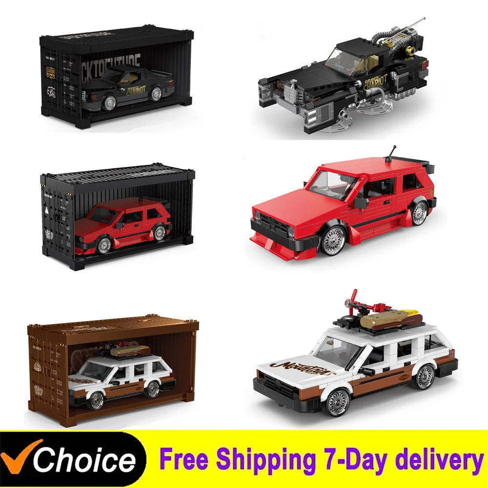Creative Retro Sedan Building Blocks Model for Kids - MK2 Time Machine