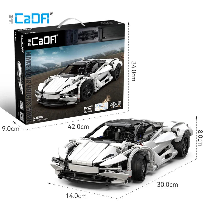 Cada Remote Control Storm Sports Car Building Blocks - STEM Toy