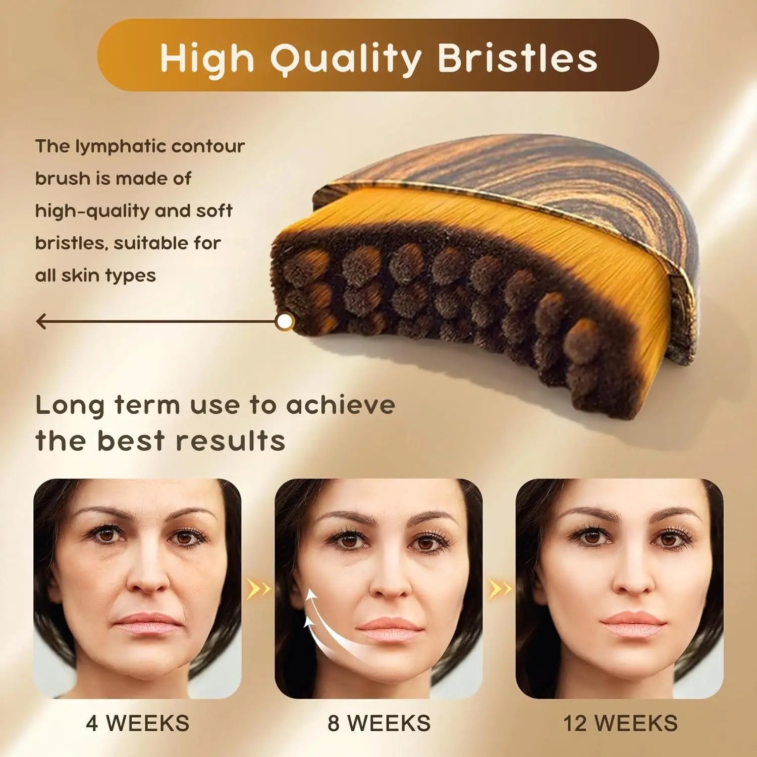1 PCS Lymphatic Contour Face Brush with Storage Box Lymphatic Drainage Brush for Face Chin & Neck