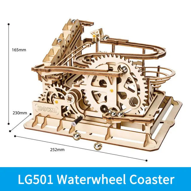 Robotime Marble Run DIY Waterwheel Wooden Model Assembly Kit