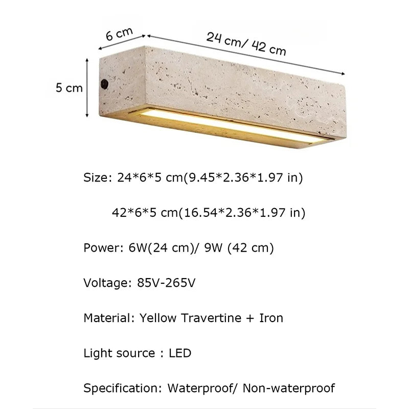 IISINUO Natural Stone LED Wall Lamp - Modern IP65 Porch Light