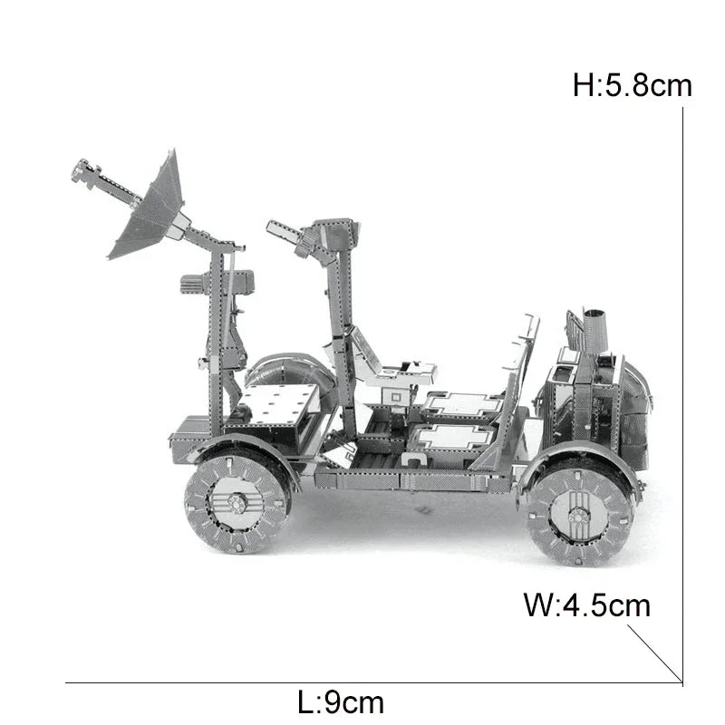 3D Metal Spacecraft Puzzle - Hubble Telescope & Mars Rover Model