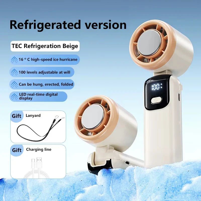 Compact Portable Cooling Handheld Fan - Turbo Neck Fan with USB