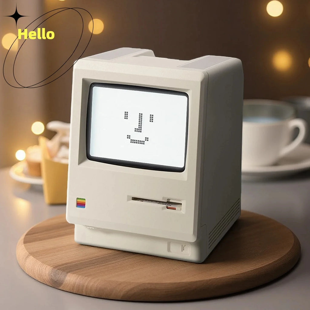 Retro Macintosh Digital Alarm Clock - Stylish Desktop Decor
