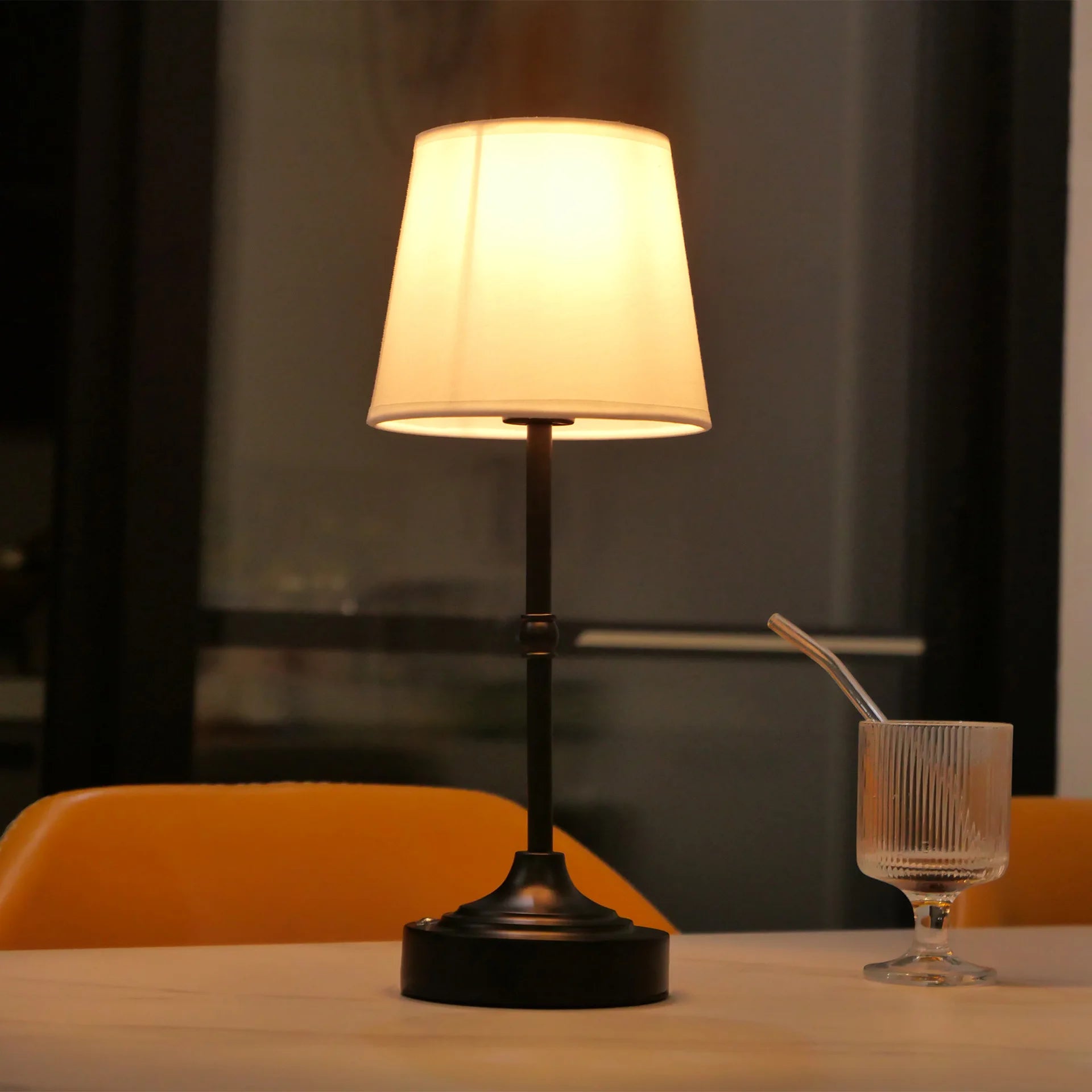 Modern Luxury Fabric Table Lamp - Dimmable & Rechargeable LED