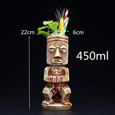 Colorful 450ml Hawaii Tiki Mug - Perfect for Cocktails & Beverages