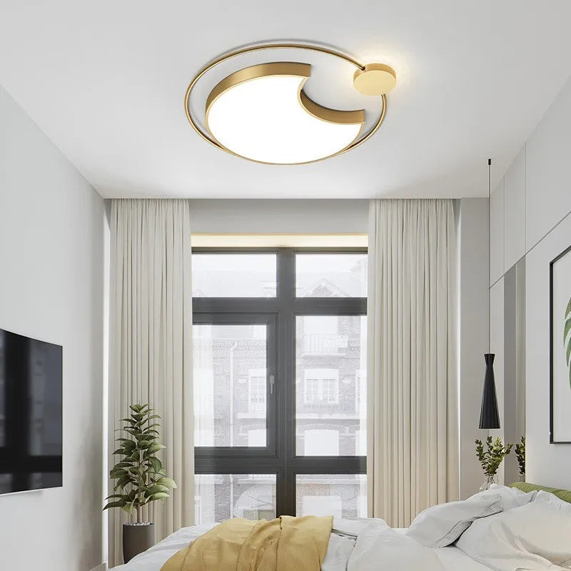 Modern Ultra-Thin Iron LED Ceiling Light for Living Spaces