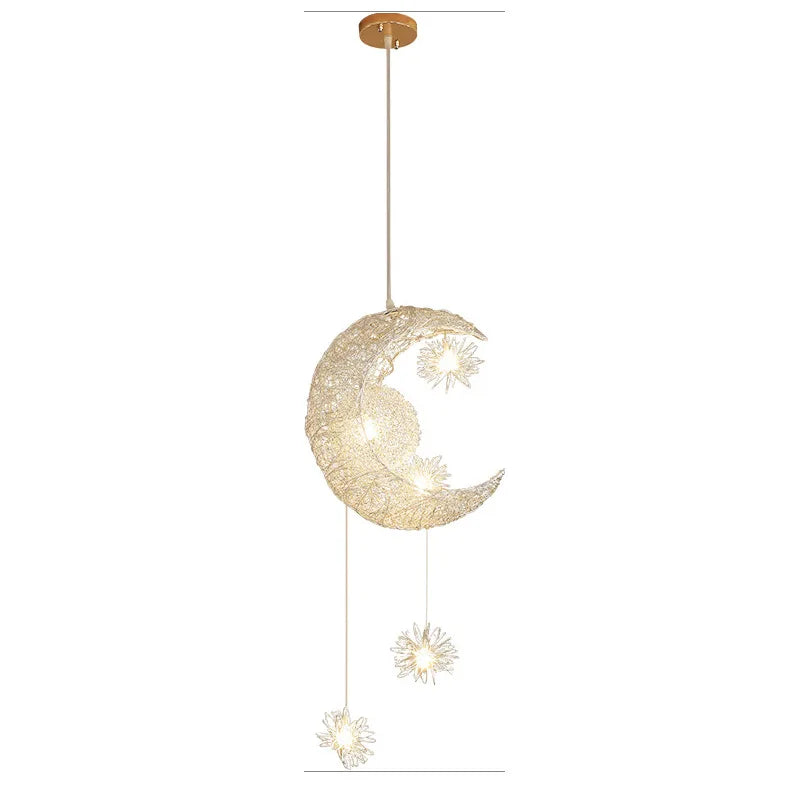 Nordic Star Moon LED Night Light Pendant Lamp for Kids Room