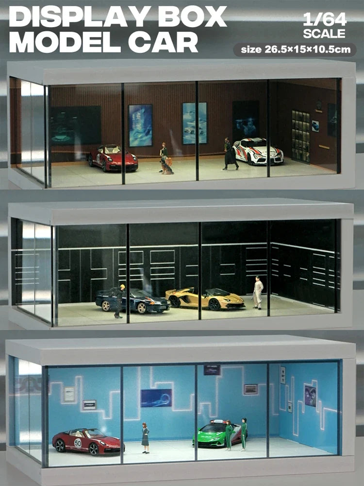 Vibrant LED Garage Scene Model 1:64 for Collector's Displays
