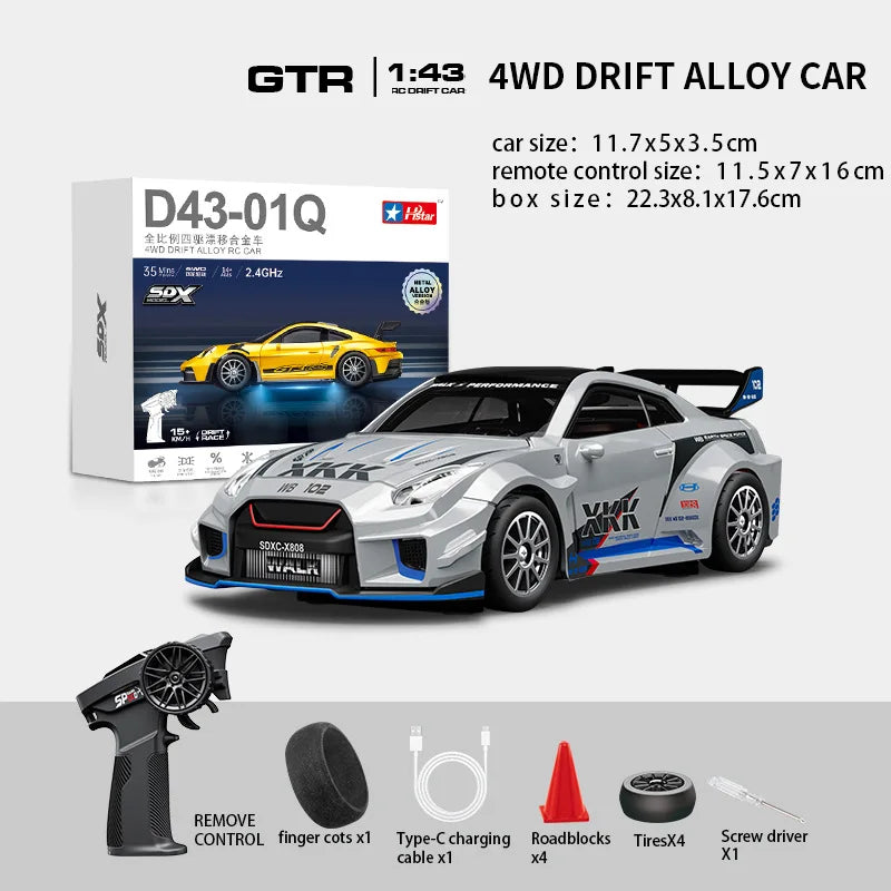 Macro Star D43 RC Drift Car - Eye-Catching Luminous 1:43 Alloy Model