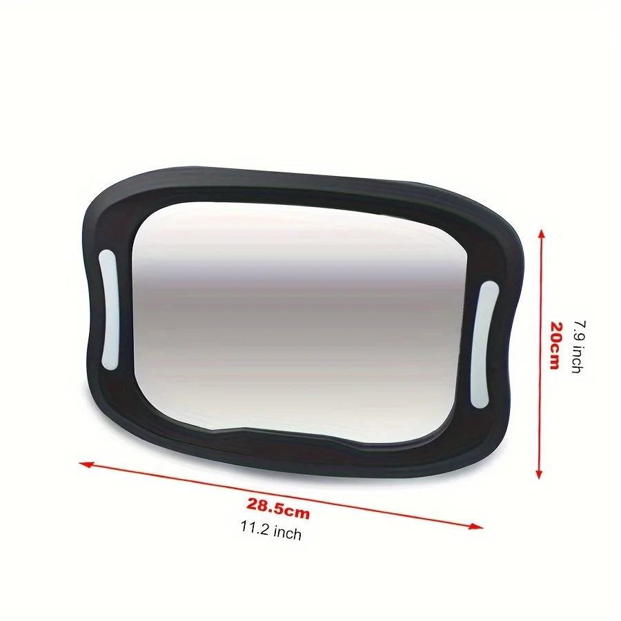 Remote Control Baby Car Mirror with Soft LED Light - Shatterproof Design
