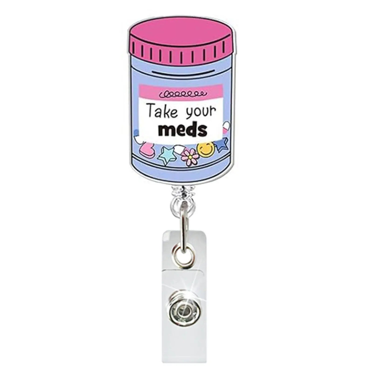 Cute Shiny Acrylic Pet Badge Reel - Retractable Cat & Dog ID Holder