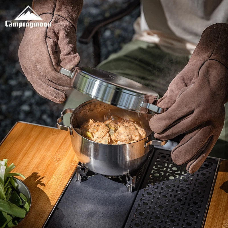 CAMPINGMOON DO-25 Stainless Steel Dutch Pot for Camping & Outdoor Cooking