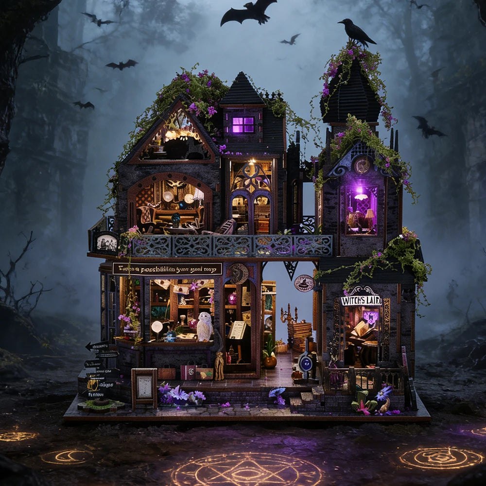 Magical Castle Book Nook Kit - 3D DIY Wooden Art With Music & Light