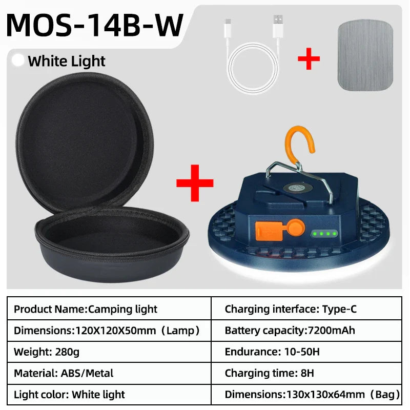 Rechargeable 30W LED Lantern - Portable Camping Light with USB Charging