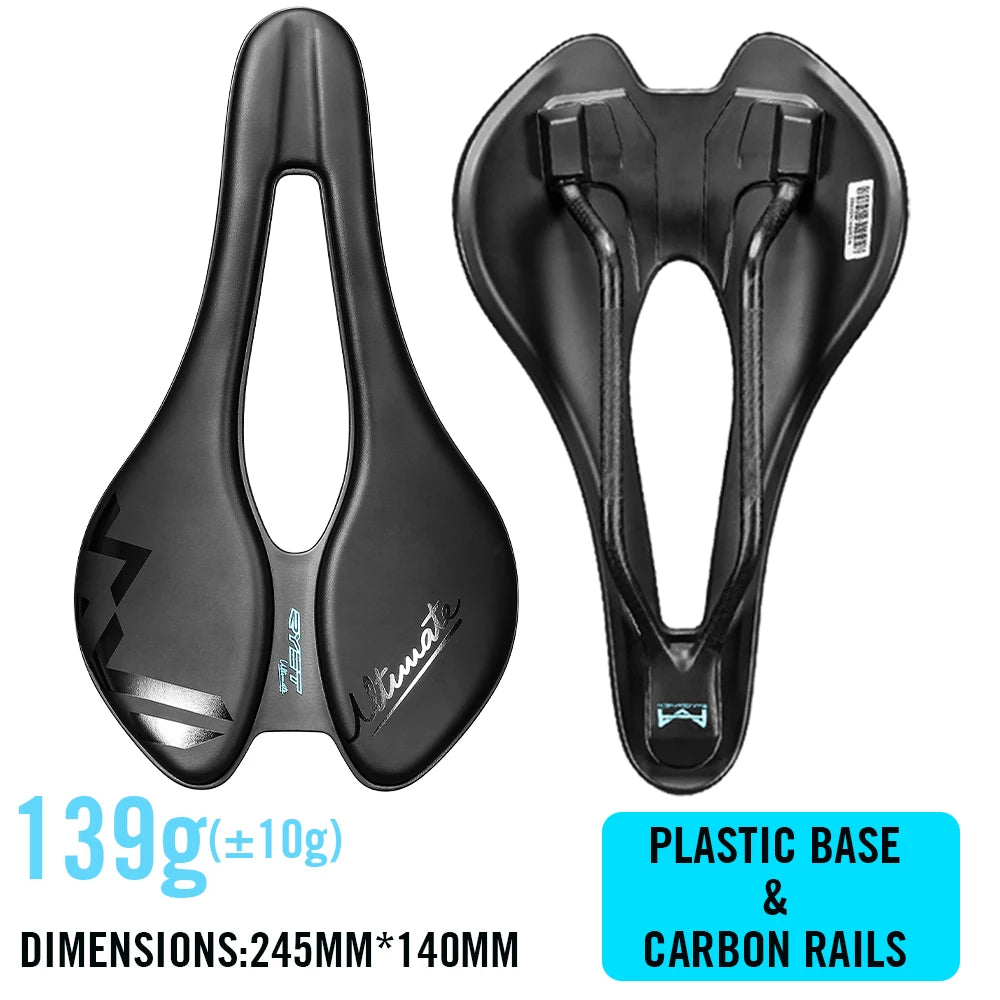 RYET Ultralight 3D Printed Bicycle Saddle - Premium Carbon Cushion 245x145mm