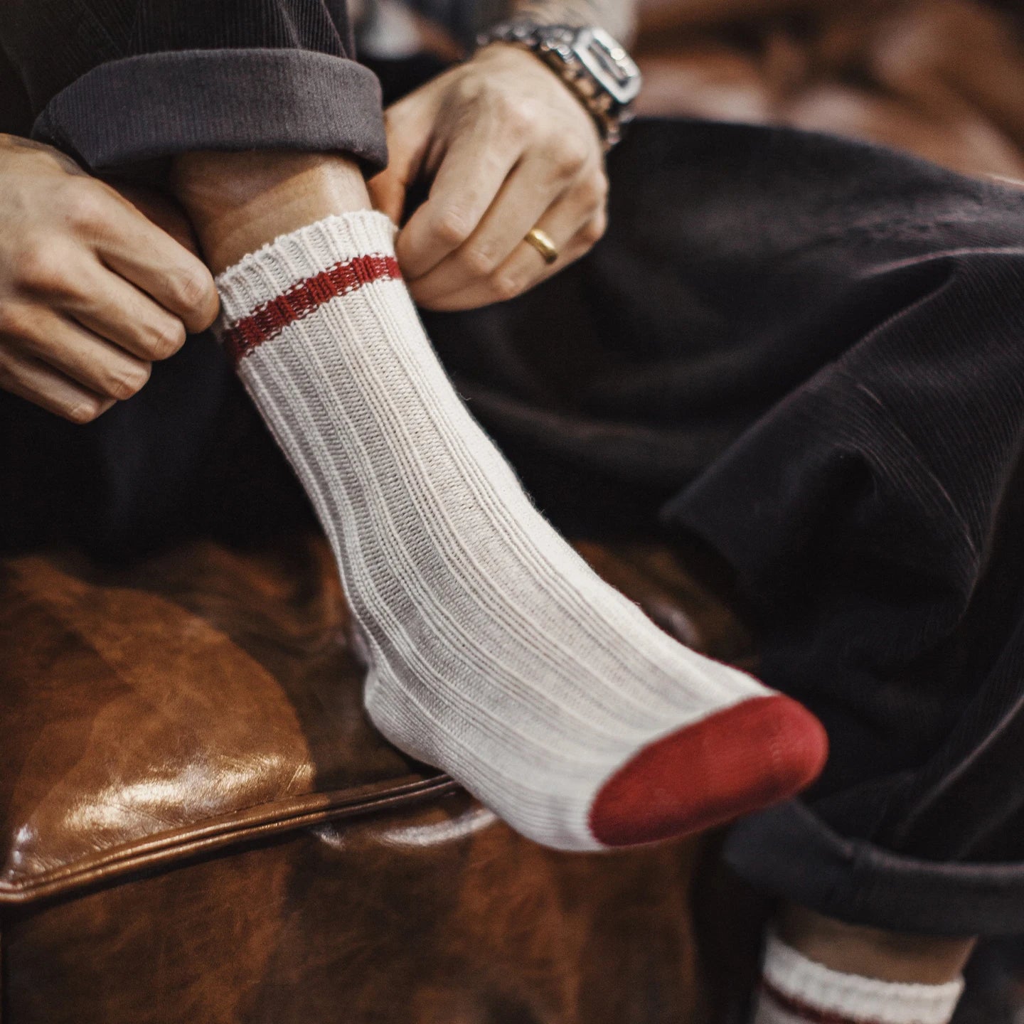 Maden Men's 3-Pack Wool Blend Thermal Mid-Calf Socks Set