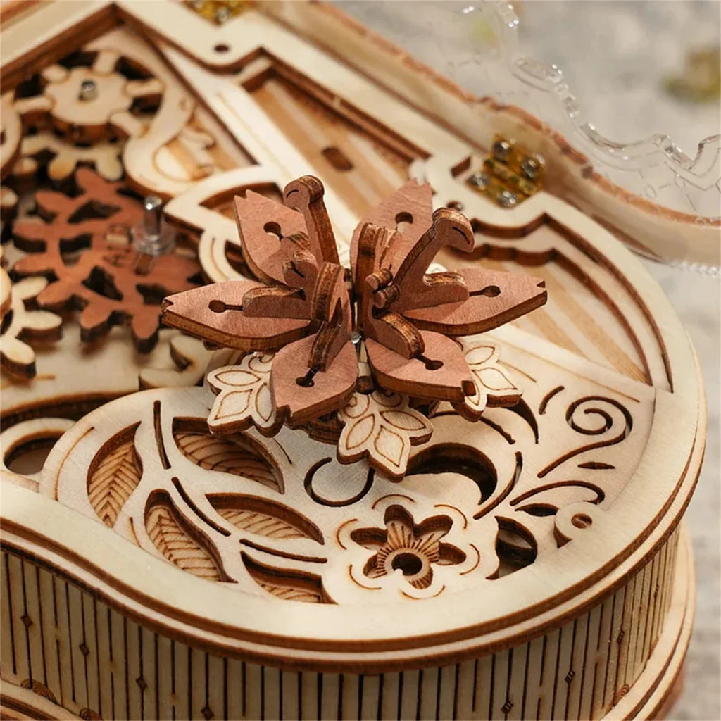 ROBOTIME 3D Wooden Mechanical Music Box - Perfect Gift for Music Lovers