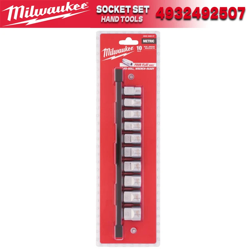 Milwaukee 10-Piece Metric Chrome Plated Socket Set - Impact Wrench Tools