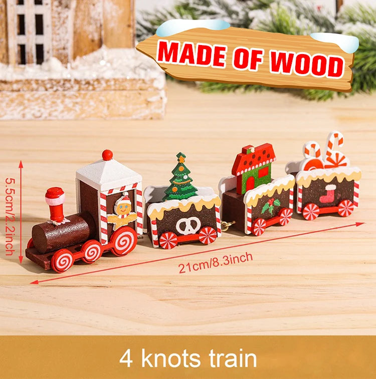 Charming Wooden Christmas Train Ornament for Festive Home Decor