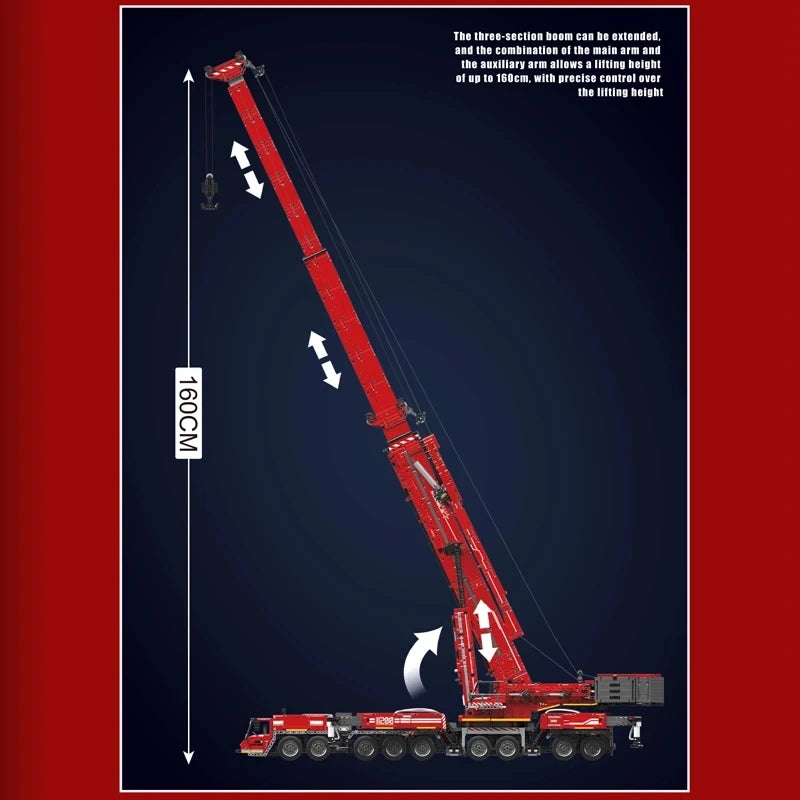 MOULD KING Motorized LTM 11200 Crane Truck Building Kit - 8506 Pcs