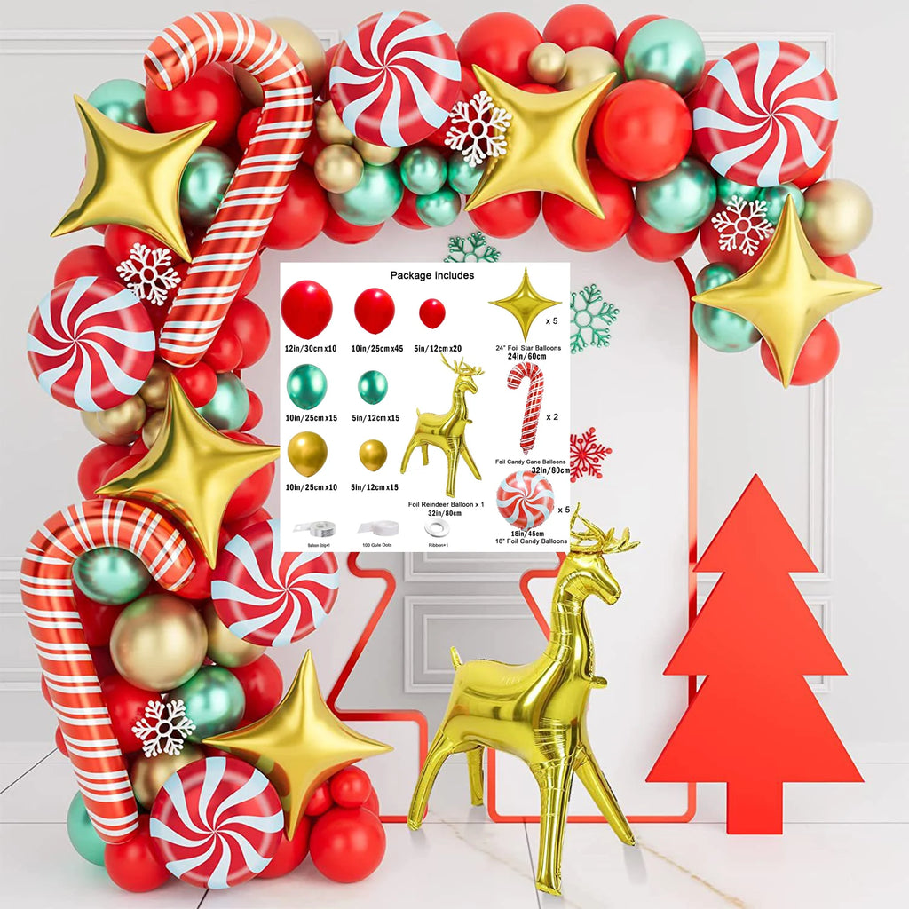 Festive Balloon Decorations - Christmas Crutches & Golden Deer Set