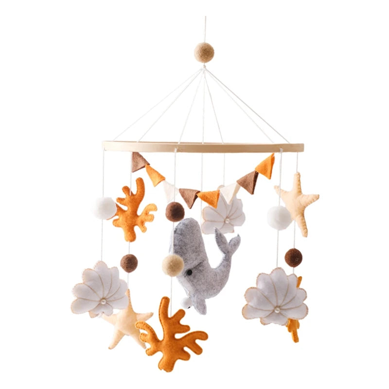 Dreamy Wooden Crib Mobile with Soft Felt Cartoon Bear & Gentle Bells