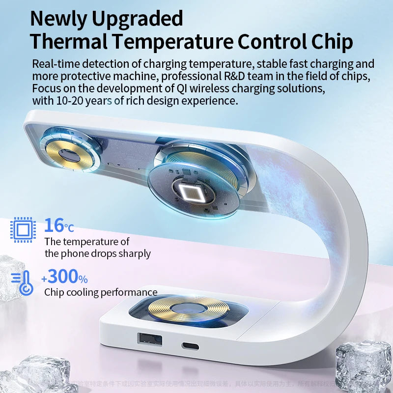 15W CrownQu 4-in-1 Wireless Charger for iPhone, AirPods & Apple Watch