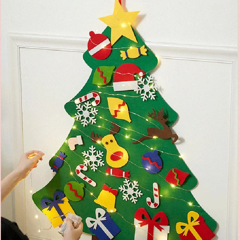 Kids DIY Montessori Wall Felt Christmas Tree - Fun Holiday Activity