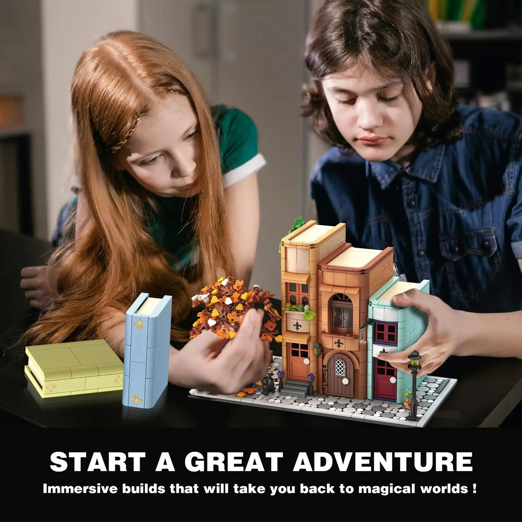 1488PCS Creative Medieval Street View Building Blocks Set