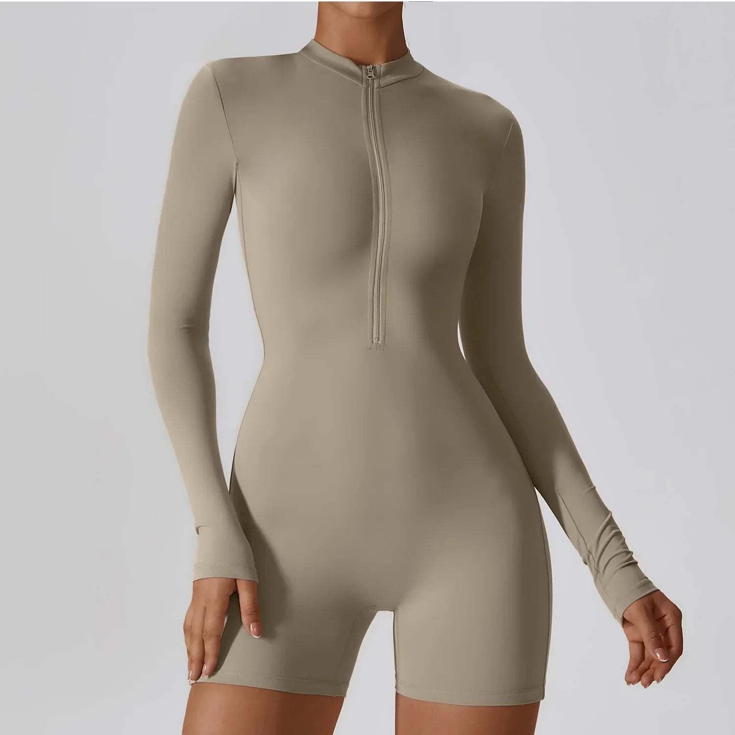 STOWN Long Sleeve Yoga Jumpsuit - Stylish Slim Fit for Active Use