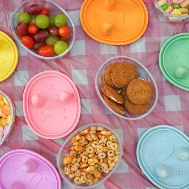 Multifunctional Camping Snack Storage Box with Silicone Lid
