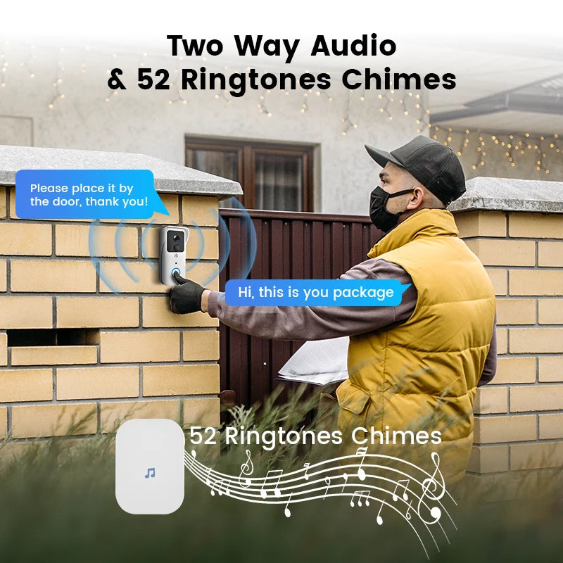 1080P WiFi Video Doorbell with Night Vision & Smart App Control