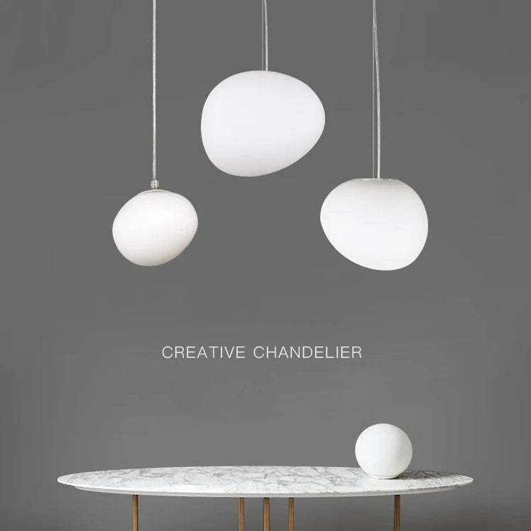 Glass Cobblestone Chandelier - Nordic Pendant Lighting for Stylish Spaces