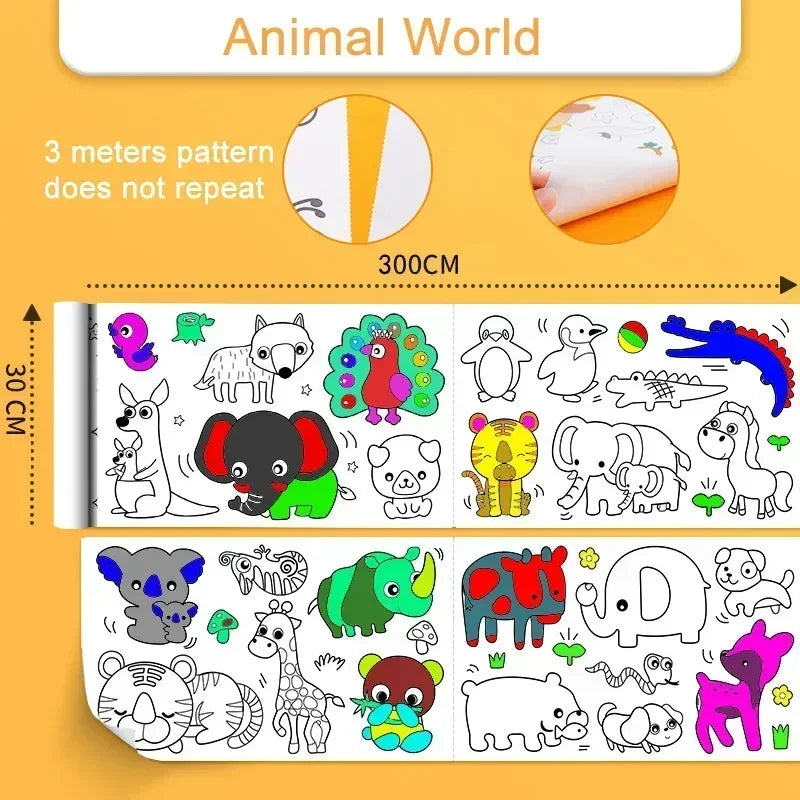 TBJOY Kids DIY Drawing Roll - Creative Coloring & Art Scroll