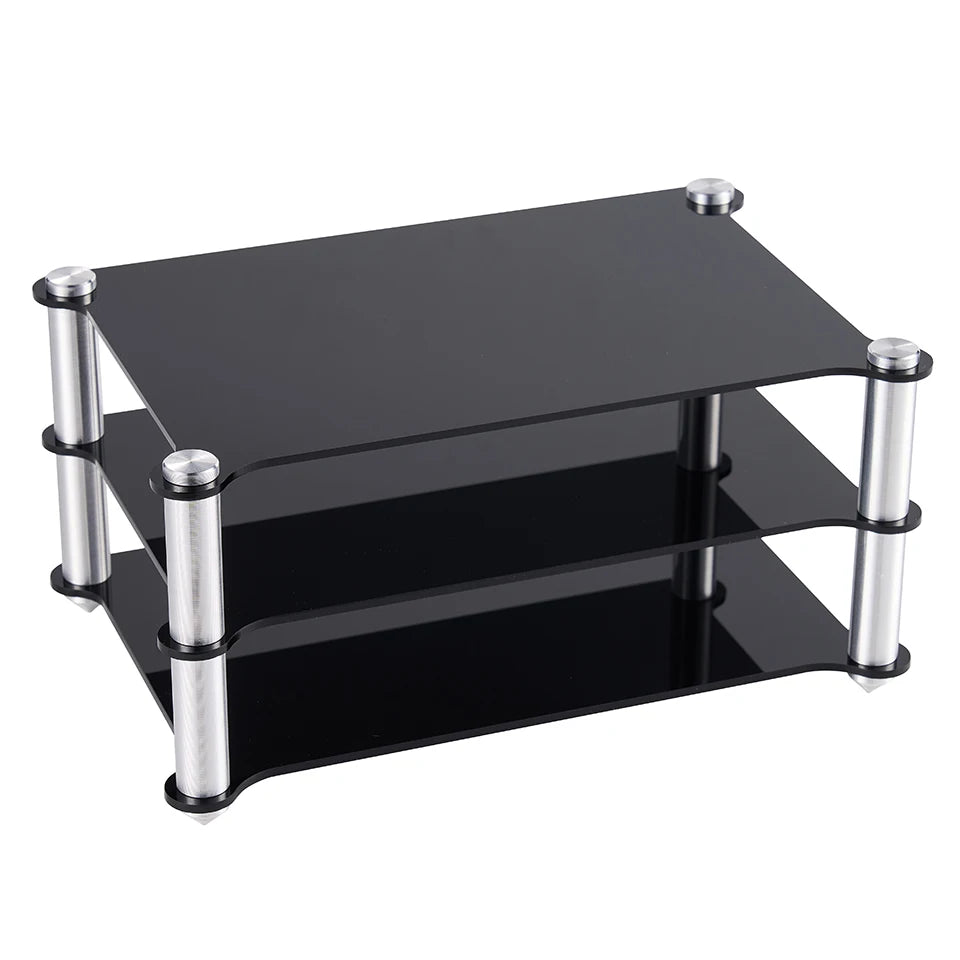 Double Layer Acrylic & Aluminum Alloy HIFI Audio Rack for Amplifiers