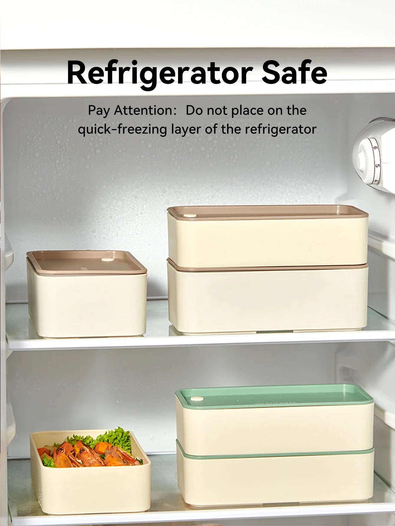 WORTHBUY Double-Layer Leak-Proof Bento Box with Tableware