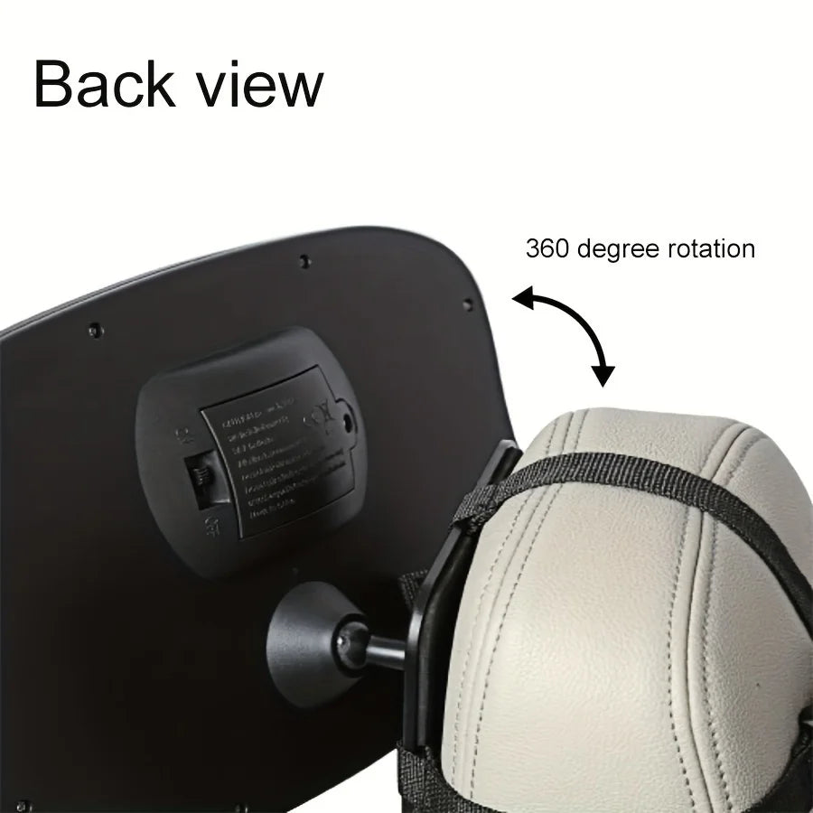 Remote Control Baby Car Mirror with Soft LED Light - Shatterproof Design