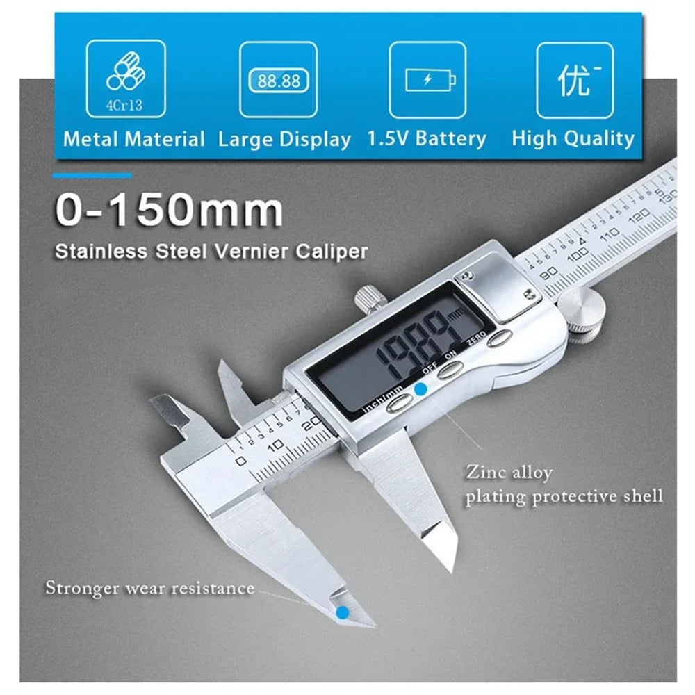 STONEGO Digital Vernier Caliper - Precise 0-150mm Measurement Tool